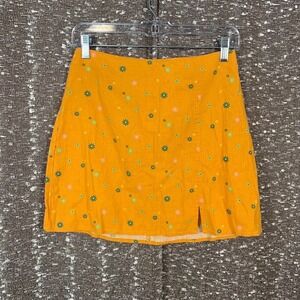 NWT Abound Nordstrom Racks Linen Floral Orange Mini‎ Skirt Women's Small
